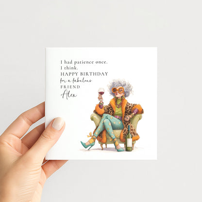 Funny Birthday Card for Friend, Sassy Friend Birthday Card, Personalised Name Design, Funny Menopause Card, Humorous Greeting