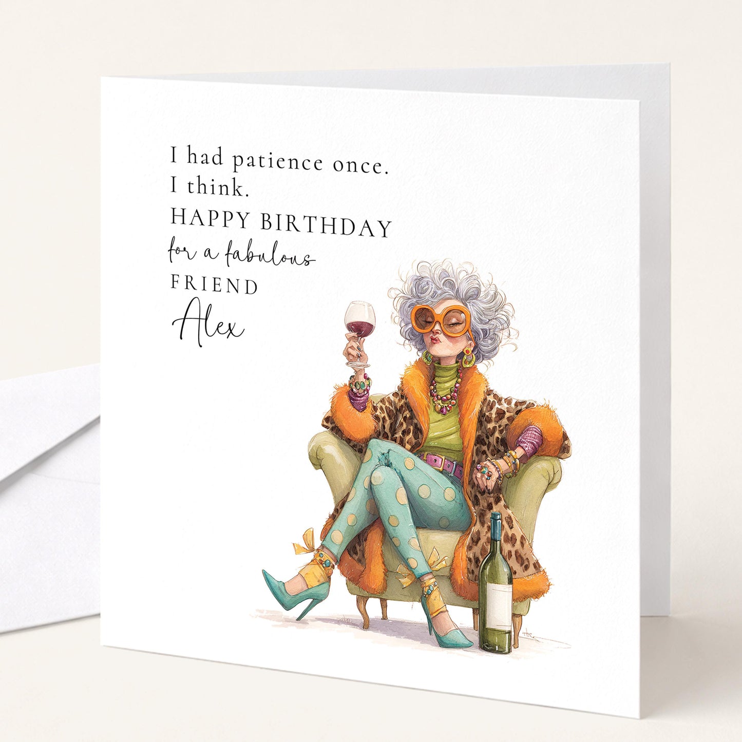 Funny Birthday Card for Friend, Sassy Friend Birthday Card, Personalised Name Design, Funny Menopause Card, Humorous Greeting