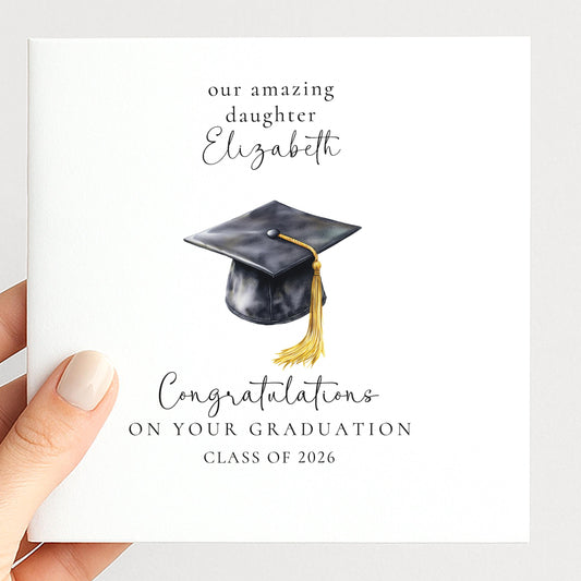 Personalised Graduation Card for Daughter, Son, Granddaughter or Grandson, Class of 2026 Card, Congratulations Graduate, Proud Greeting