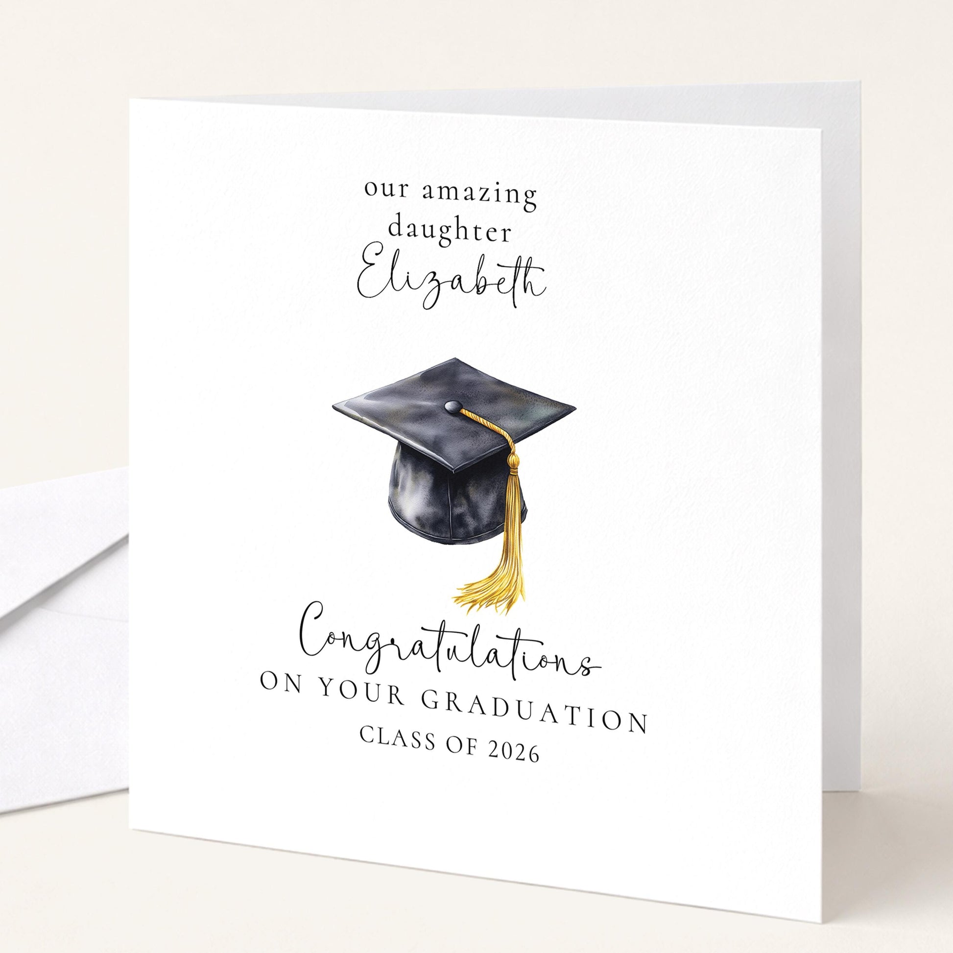 Personalised Graduation Card for Daughter, Son, Granddaughter or Grandson, Class of 2026 Card, Congratulations Graduate, Proud Greeting
