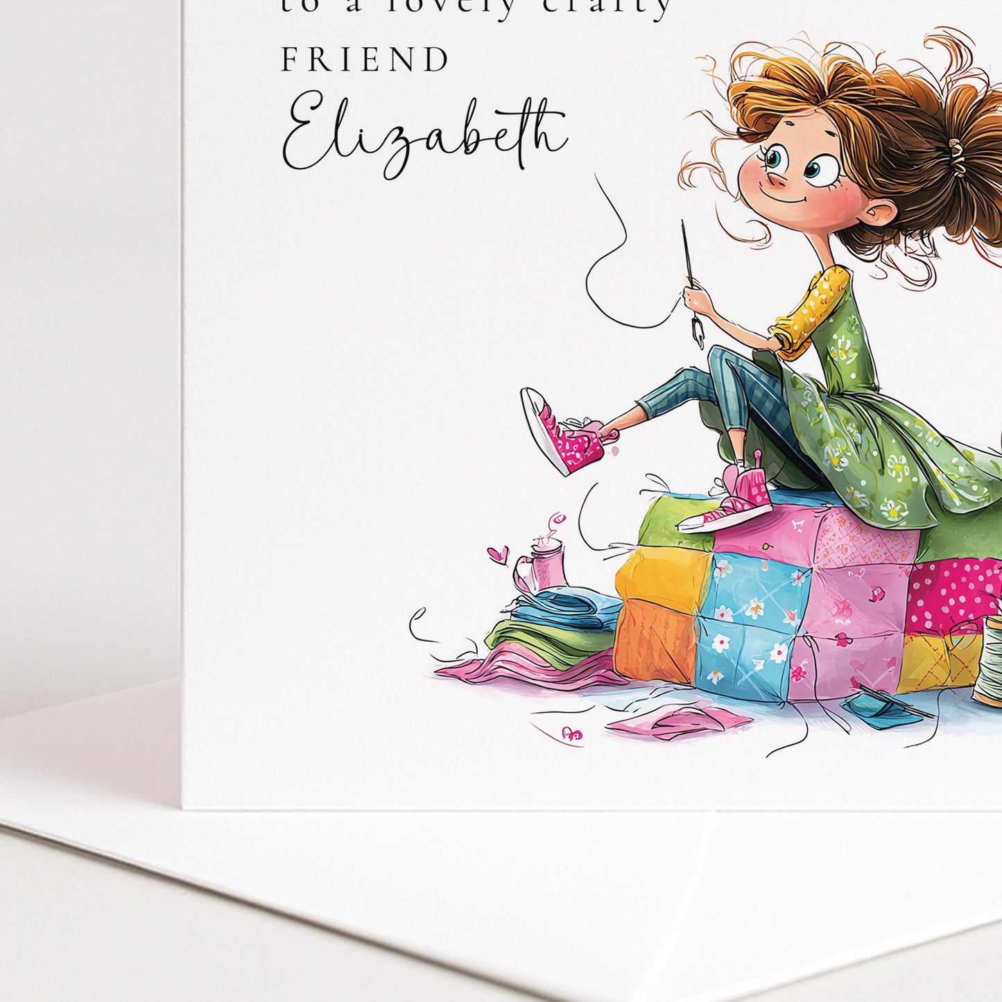 Crafty Friend Birthday Card, Sewing Lover Birthday Card, Quilting Friend Card, Creative Friend Birthday, Personalised Crafter Card