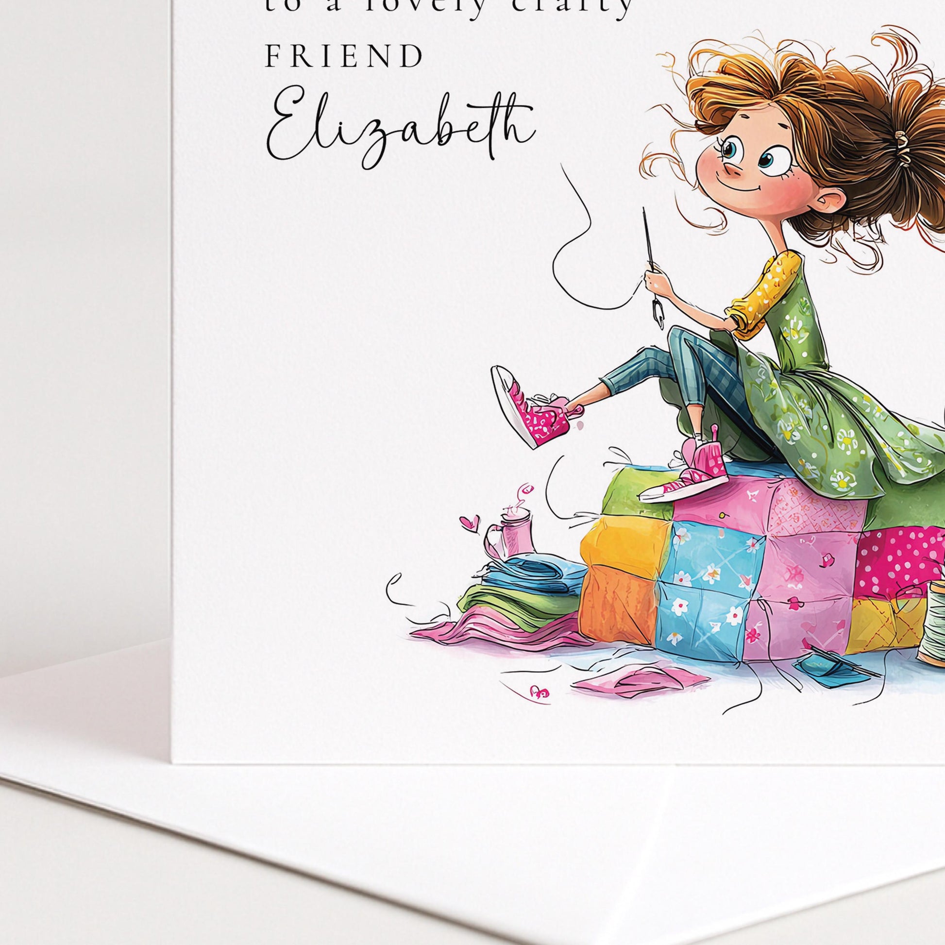 Crafty Friend Birthday Card, Sewing Lover Birthday Card, Quilting Friend Card, Creative Friend Birthday, Personalised Crafter Card