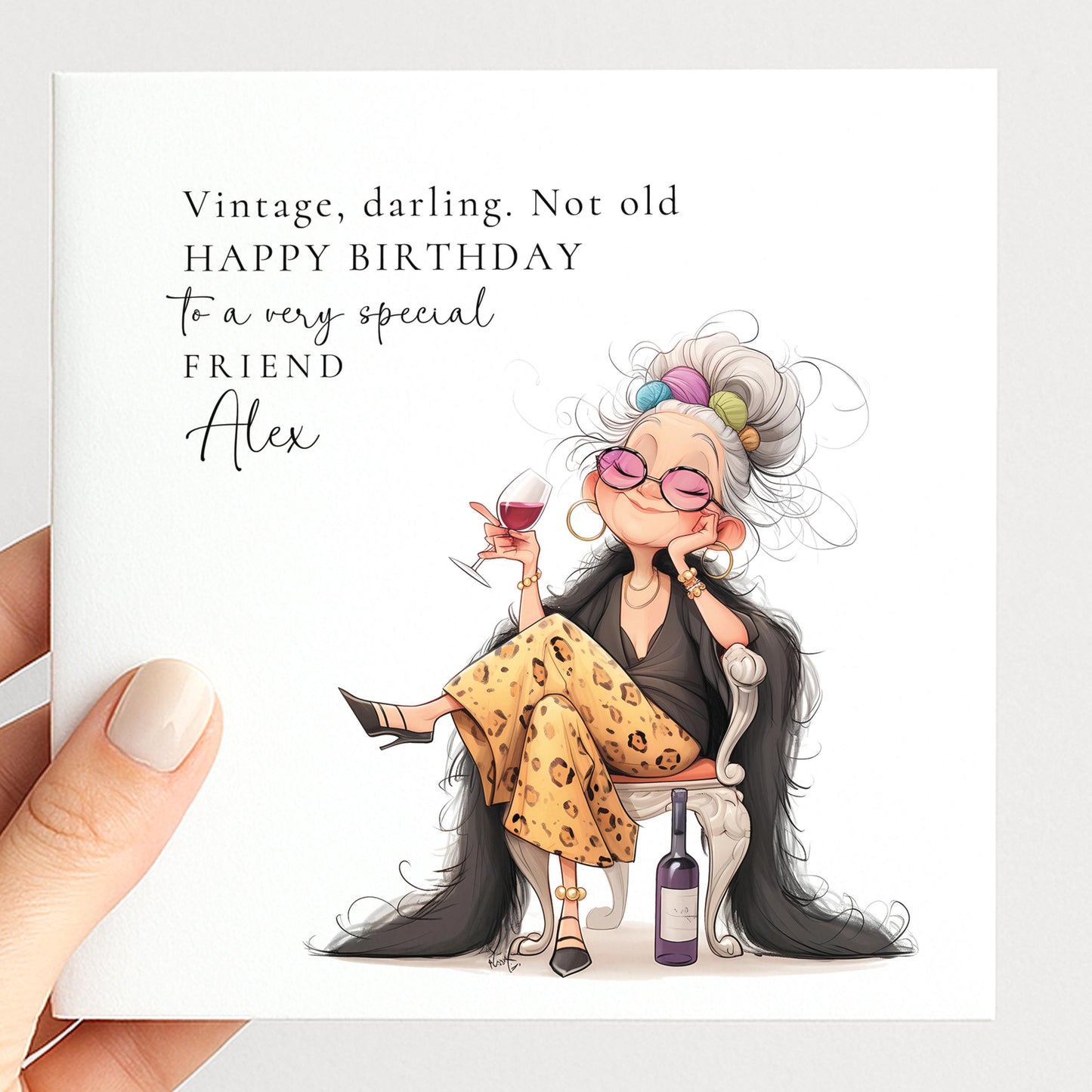 Funny Birthday Card for Friend, Vintage Not Old Birthday Card, Humorous Womens Birthday Card, Fabulous Friend Birthday Card