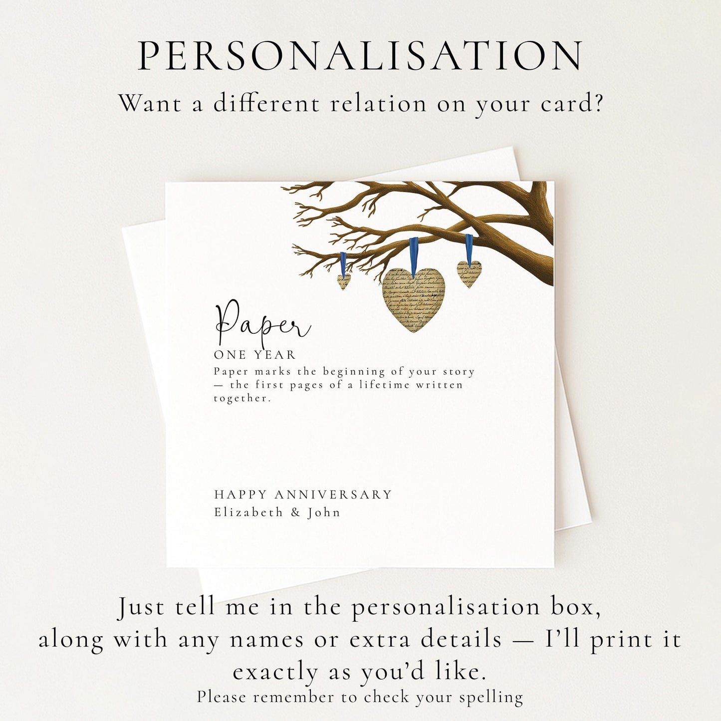 1st Wedding Anniversary Card, Paper Anniversary Card for Husband Wife or Couple, One Year Married Romantic Keepsake