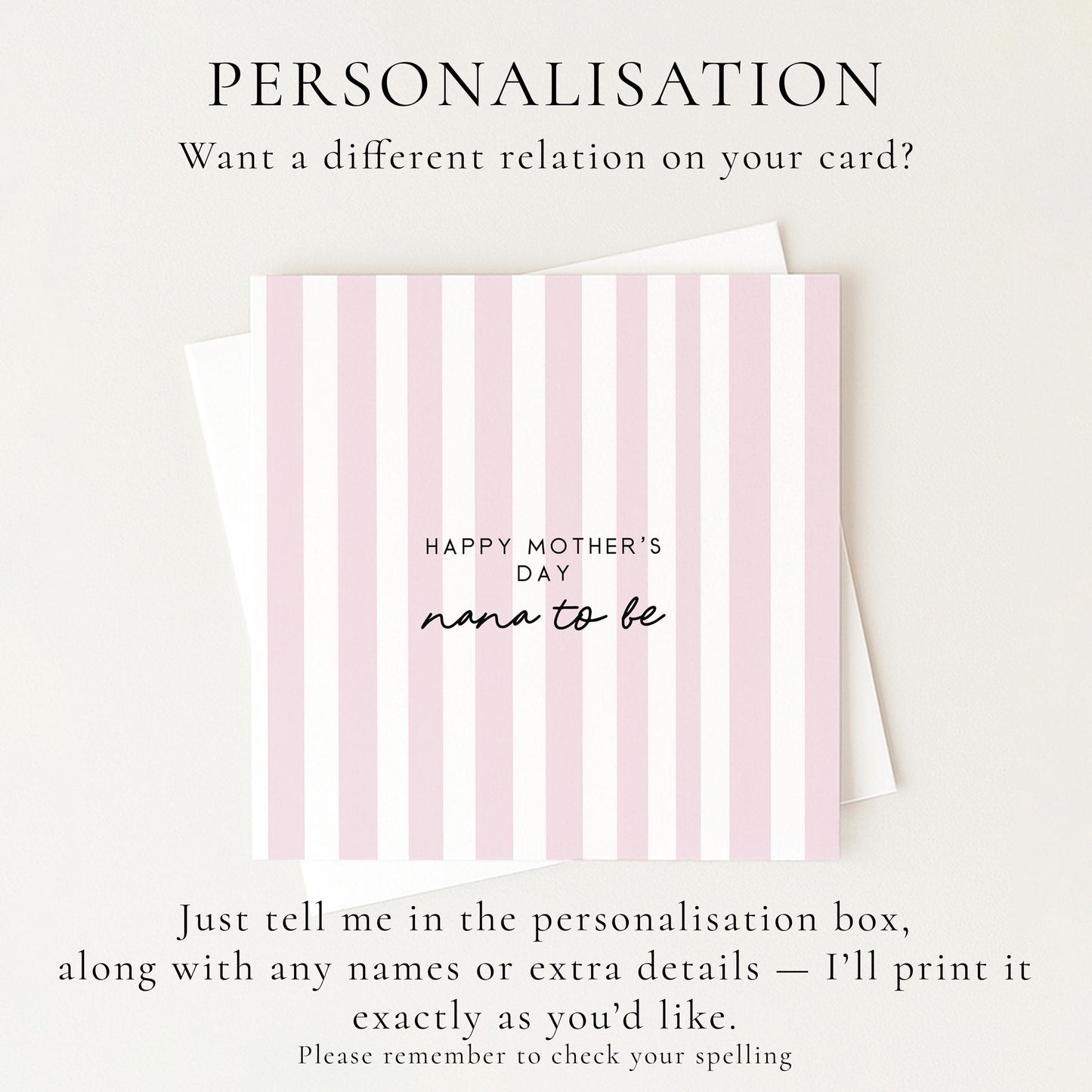 Nana to Be Mothers Day Card