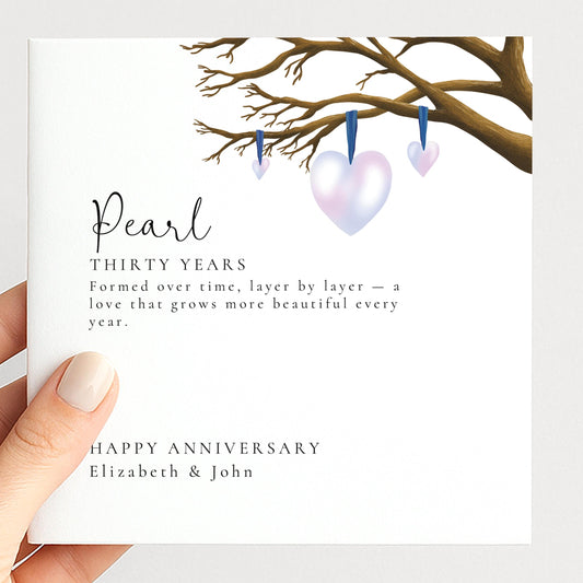 30th Wedding Anniversary Card, Pearl Anniversary Card, 30 Years Married Card, Pearl Wedding Card for Couple, Personalised