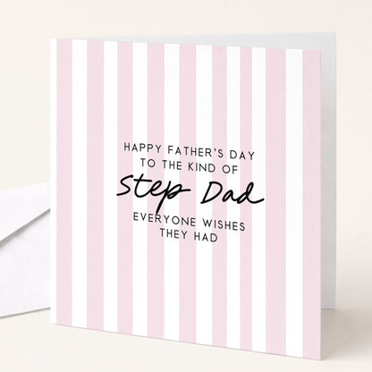 Step Dad Father’s Day Card Personalised, Fathers Day Card for Stepdad, Modern Stripe Card, Custom Step Father Card, Minimalist Design