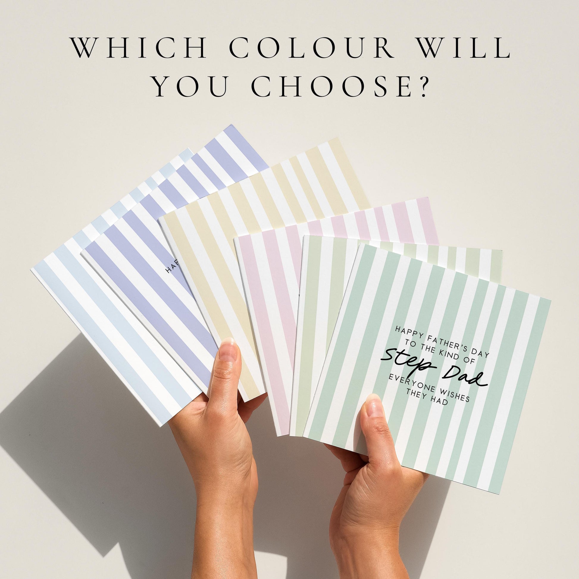 Step Dad Father’s Day Card Personalised, Fathers Day Card for Stepdad, Modern Stripe Card, Custom Step Father Card, Minimalist Design