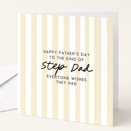Step Dad Father’s Day Card Personalised, Fathers Day Card for Stepdad, Modern Stripe Card, Custom Step Father Card, Minimalist Design