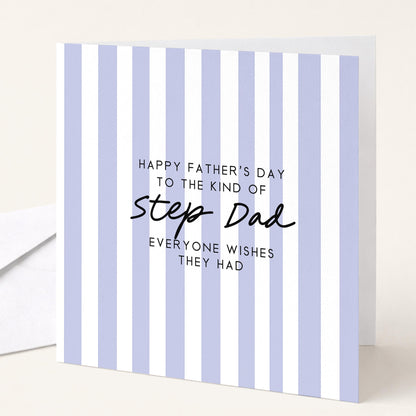 Step Dad Father’s Day Card Personalised, Fathers Day Card for Stepdad, Modern Stripe Card, Custom Step Father Card, Minimalist Design