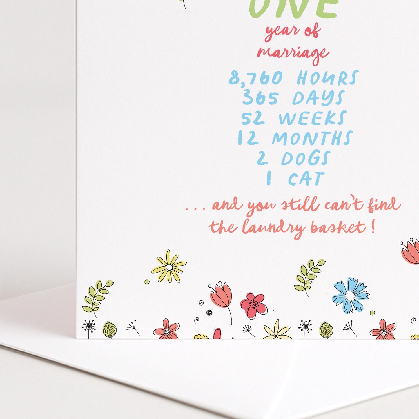 Funny 1st Wedding Anniversary Card, One Year of Marriage Card, Paper Anniversary Card, Humorous Anniversary Card for Husband or Wife