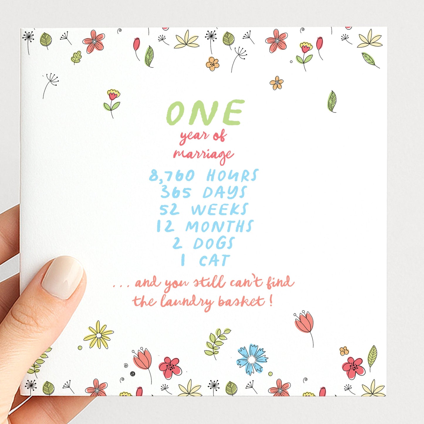 Funny 1st Wedding Anniversary Card, One Year of Marriage Card, Paper Anniversary Card, Humorous Anniversary Card for Husband or Wife