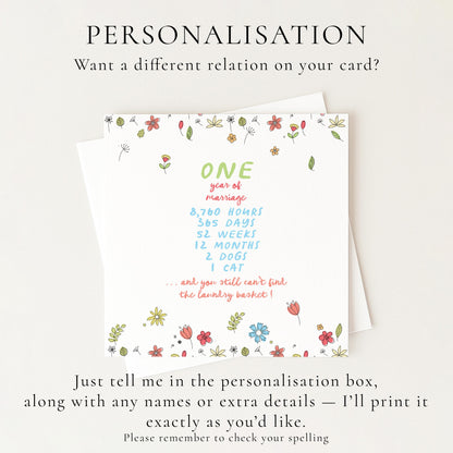 Funny 1st Wedding Anniversary Card, One Year of Marriage Card, Paper Anniversary Card, Humorous Anniversary Card for Husband or Wife