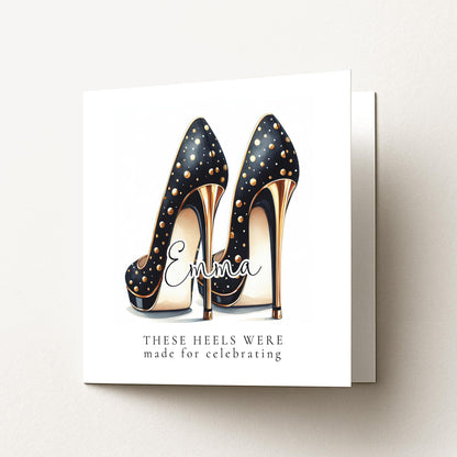 Funny Birthday Card for Her, These Heels Were Made for Celebrating, Glam Heels Card, Stylish Birthday Card, Fashion Lover Gift