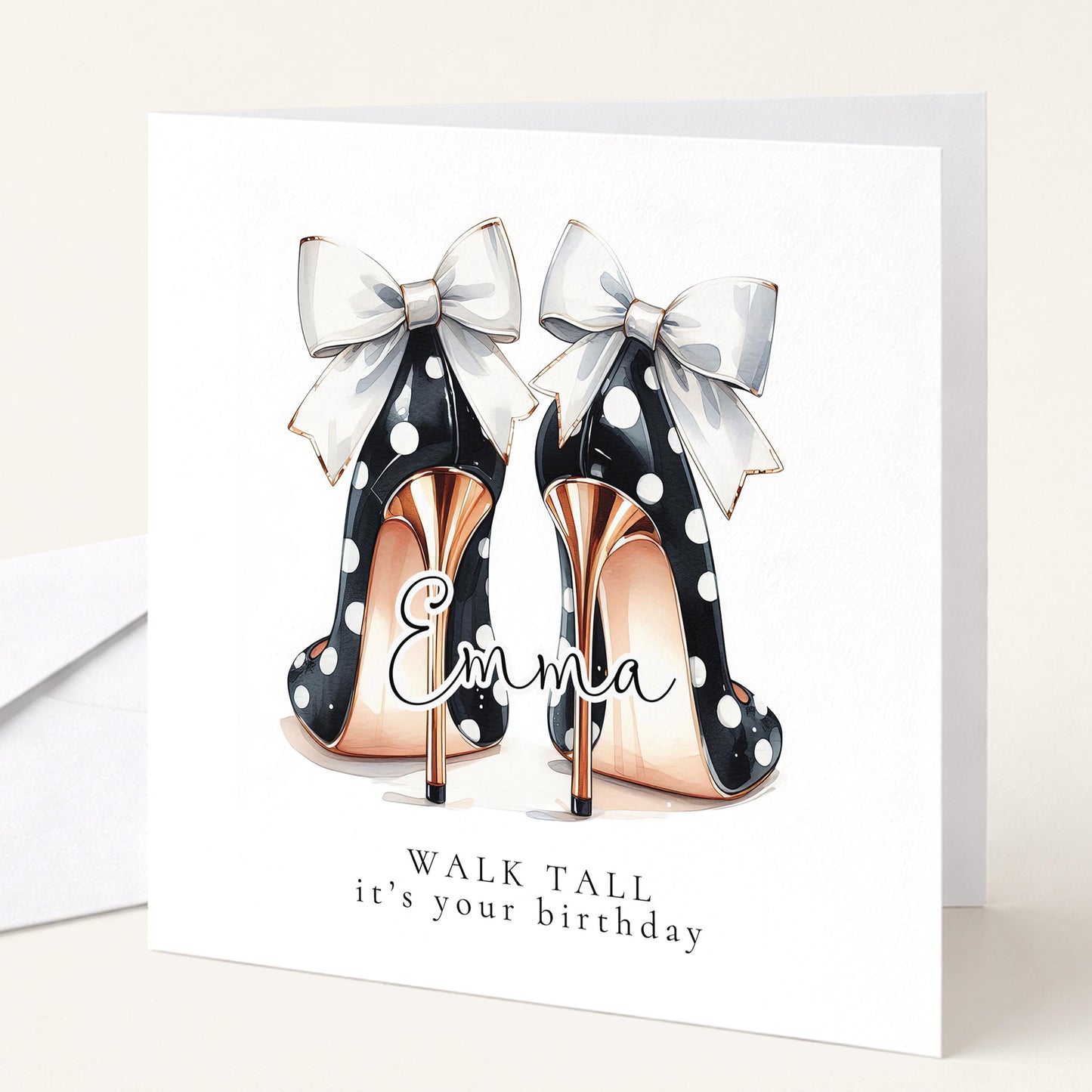 Funny Birthday Card for Her, Walk Tall It’s Your Birthday, Glam Heels Card, Stylish Friend Birthday Card, Fashion Lover Gift