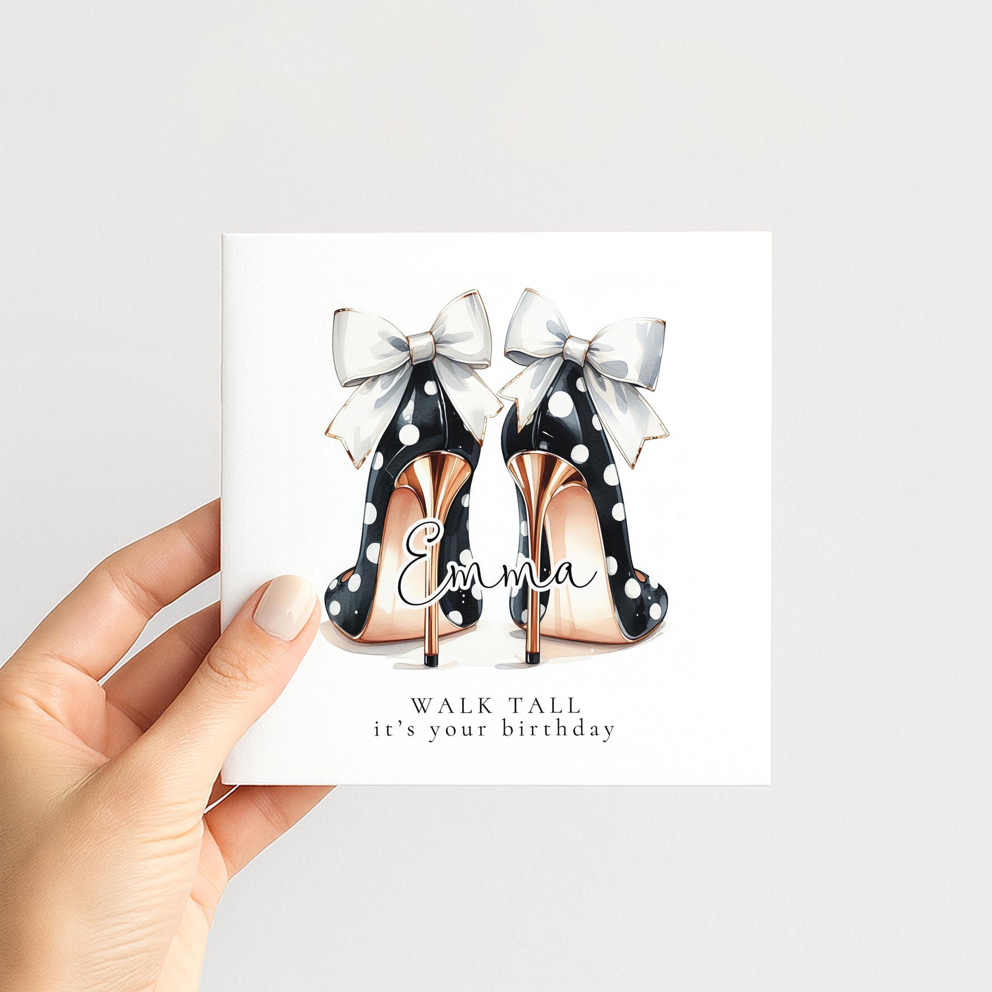 Funny Birthday Card for Her, Walk Tall It’s Your Birthday, Glam Heels Card, Stylish Friend Birthday Card, Fashion Lover Gift