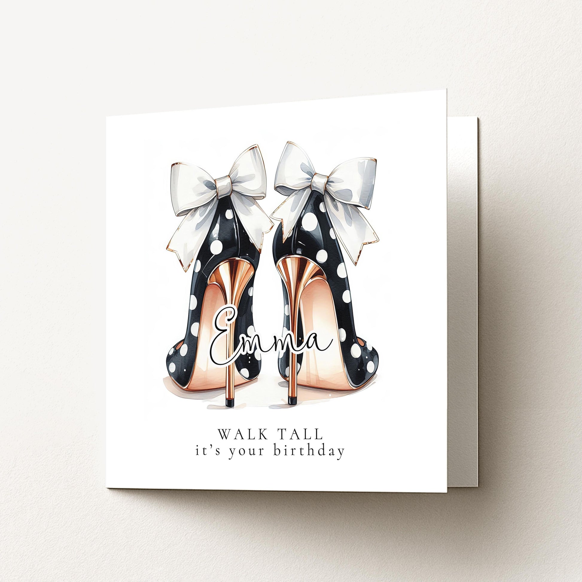 Funny Birthday Card for Her, Walk Tall It’s Your Birthday, Glam Heels Card, Stylish Friend Birthday Card, Fashion Lover Gift