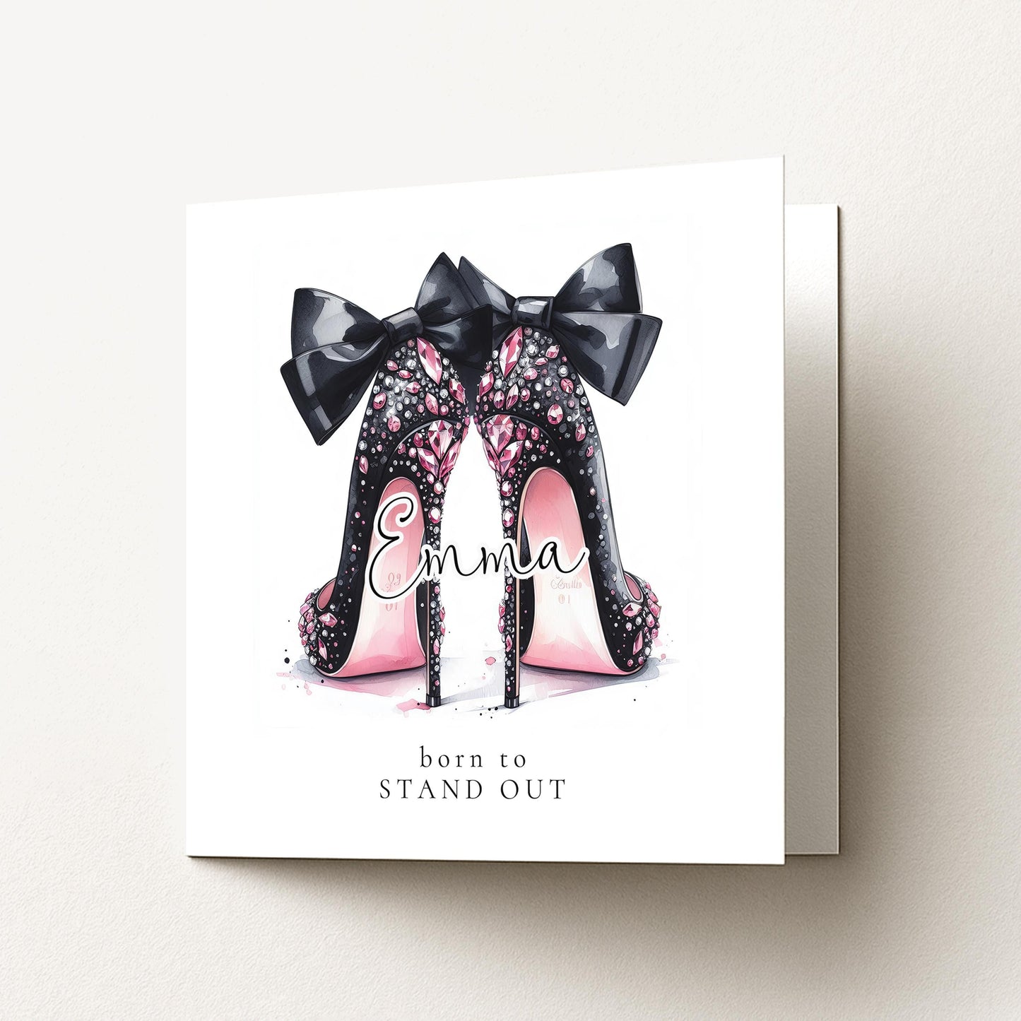 Funny Birthday Card for Her, Born to Stand Out, Glam Heels Birthday Card, Stylish Friend Card, Fashion Lover Birthday Gift