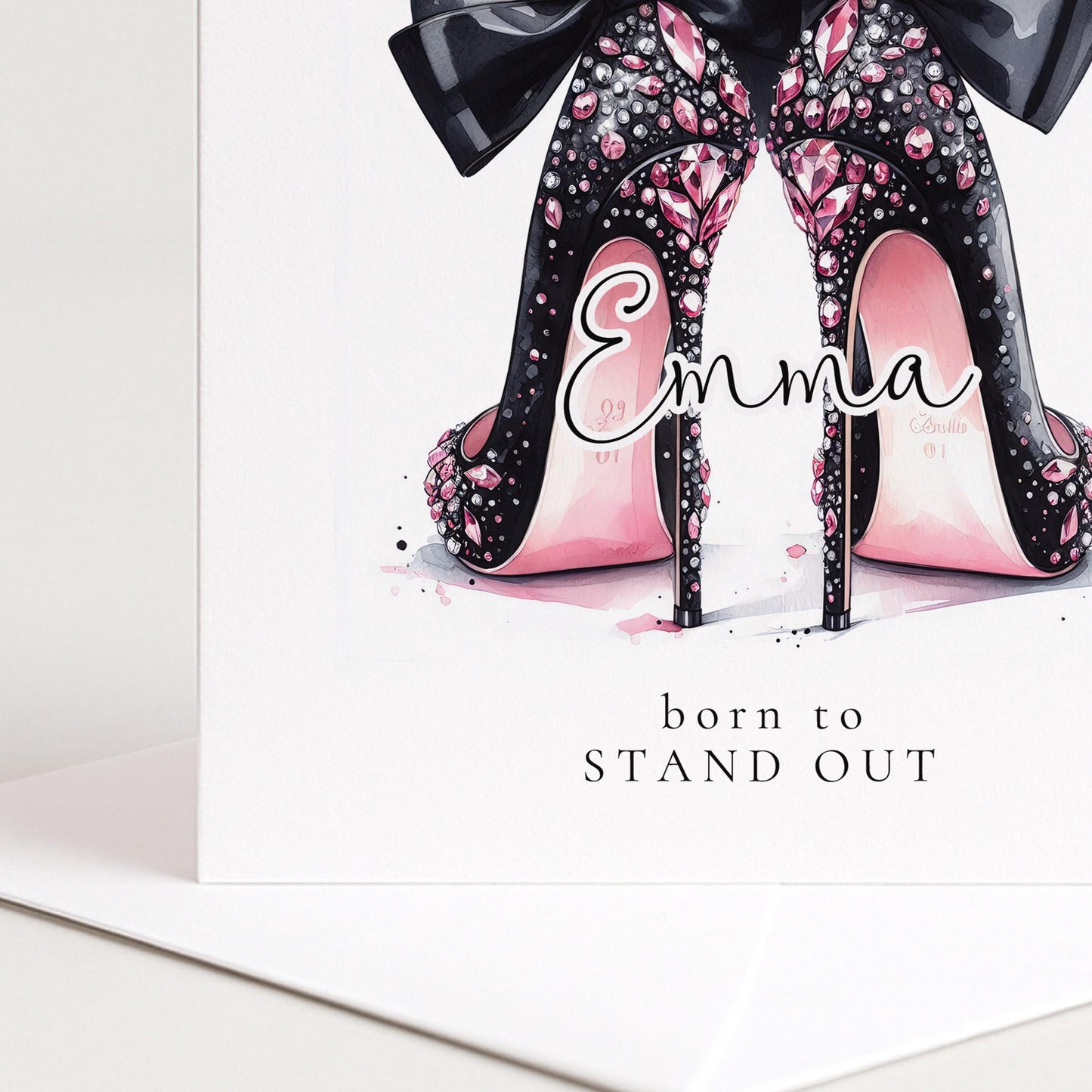 Funny Birthday Card for Her, Born to Stand Out, Glam Heels Birthday Card, Stylish Friend Card, Fashion Lover Birthday Gift