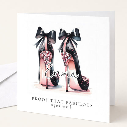 Funny Birthday Card for Her, Proof That Fabulous Ages Well, Glam Heels Birthday Card, Stylish Friend Card, Fashion Lover Gift