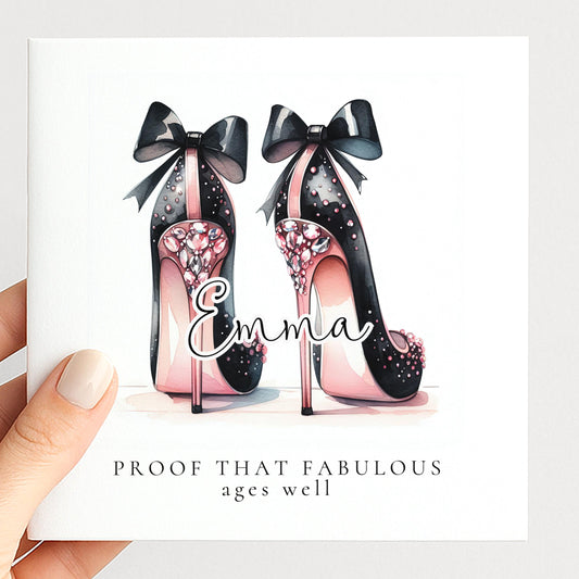 Funny Birthday Card for Her, Proof That Fabulous Ages Well, Glam Heels Birthday Card, Stylish Friend Card, Fashion Lover Gift