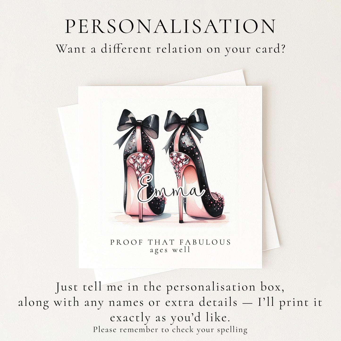 Funny Birthday Card for Her, Proof That Fabulous Ages Well, Glam Heels Birthday Card, Stylish Friend Card, Fashion Lover Gift