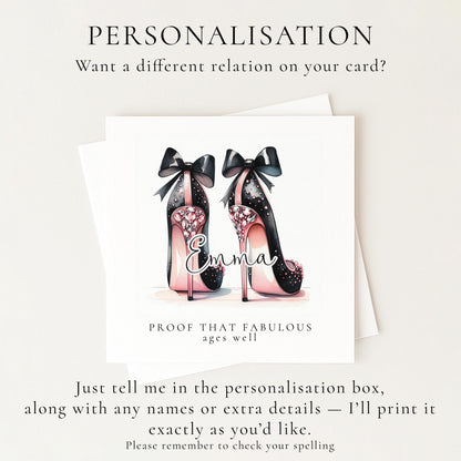 Funny Birthday Card for Her, Proof That Fabulous Ages Well, Glam Heels Birthday Card, Stylish Friend Card, Fashion Lover Gift