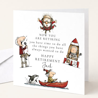 Retirement Card for Man, Funny Retirement Card, Happy Retirement Personalised Card, Adventure Retirement Card for Him