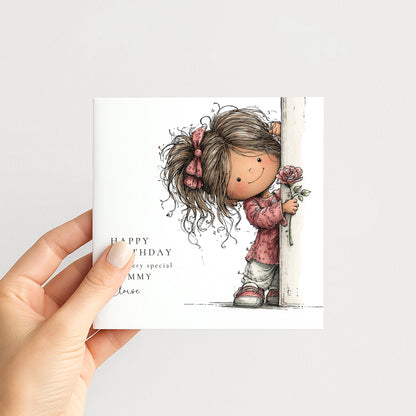 Mummy Birthday Card From Daughter, Cute Mum Birthday Card, Personalised Mummy Card, Birthday Card For Mum From Child