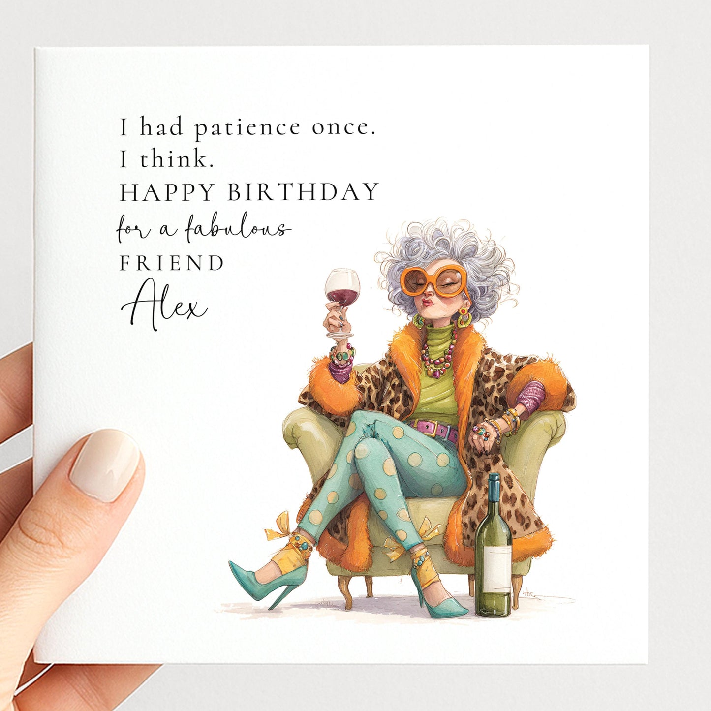 Funny Birthday Card for Friend, Sassy Friend Birthday Card, Personalised Name Design, Funny Menopause Card, Humorous Greeting