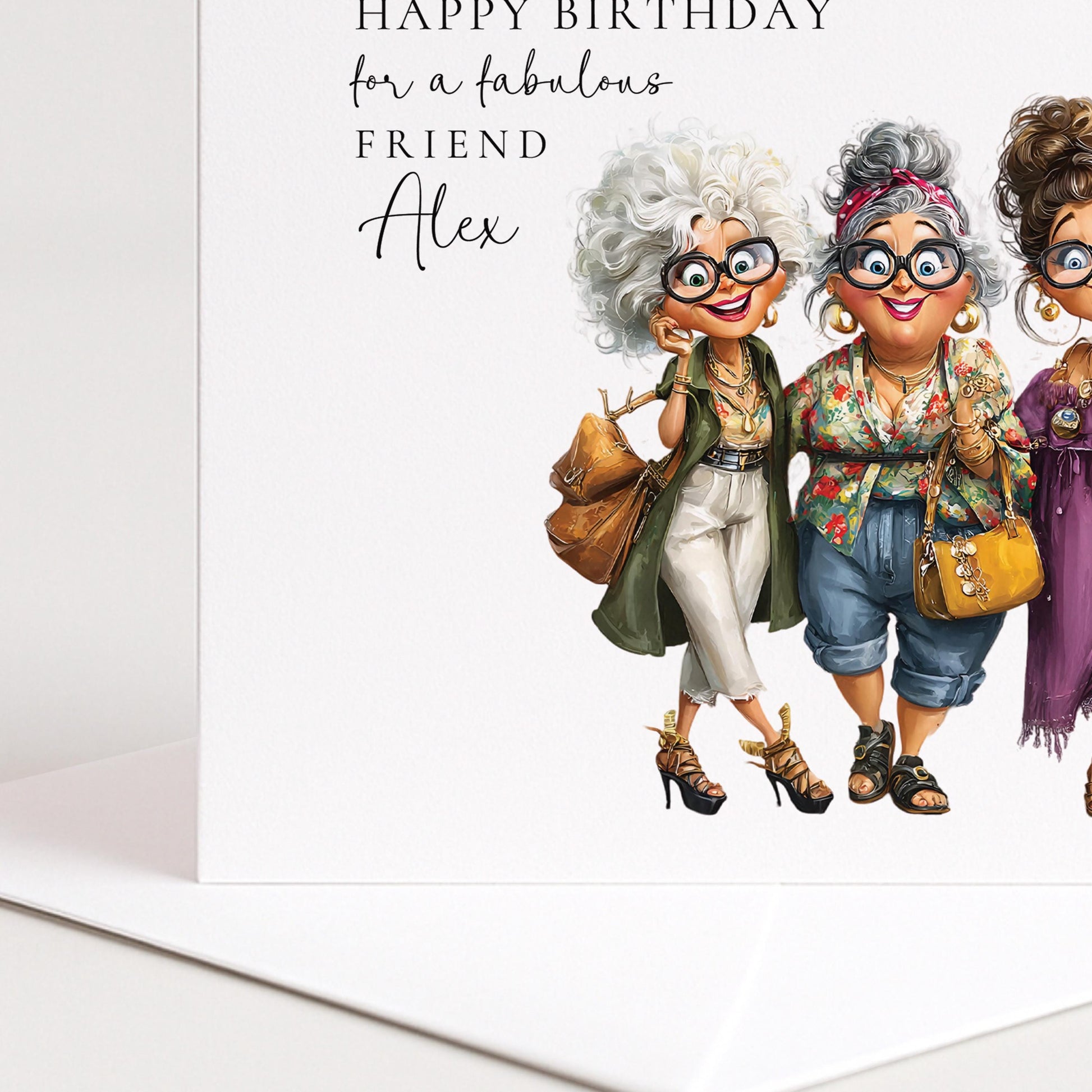 Funny Menopause Card, Funny Menopause Card, Personalised Name Design, Fabulous Friends Illustration, Lighthearted Greeting