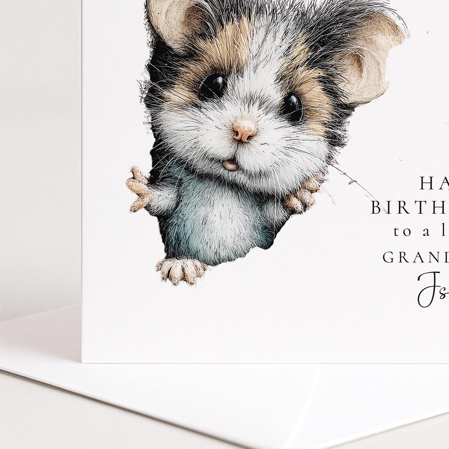 Grandson Birthday Card, Personalised Grandson Card, Cute Animal Birthday Card, Sweet Mouse Illustration Card, Birthday Card for Grandchild