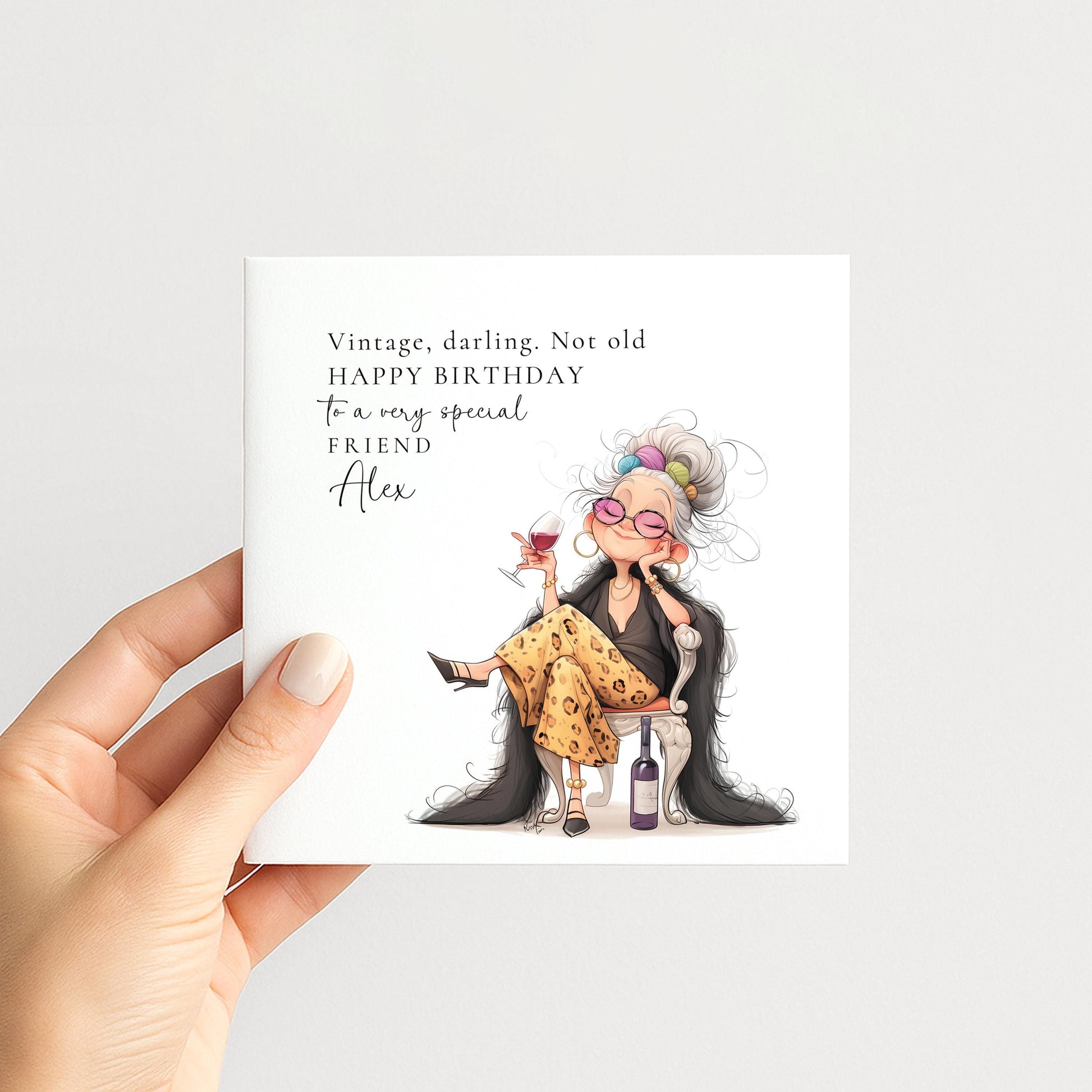 Funny Birthday Card for Friend, Vintage Not Old Birthday Card, Humorous Womens Birthday Card, Fabulous Friend Birthday Card