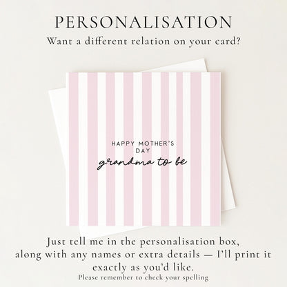 Grandma To Be Mother’s Day Card