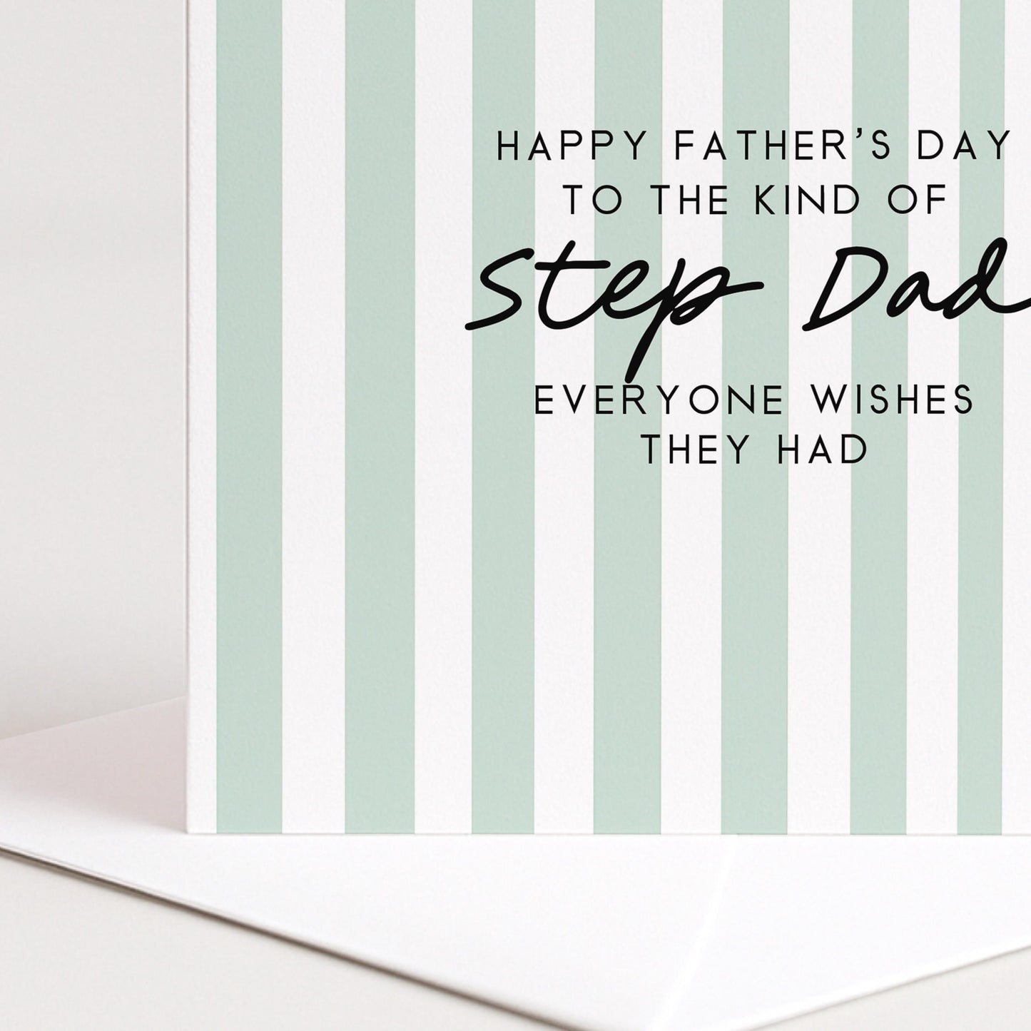 Step Dad Father’s Day Card Personalised, Fathers Day Card for Stepdad, Modern Stripe Card, Custom Step Father Card, Minimalist Design