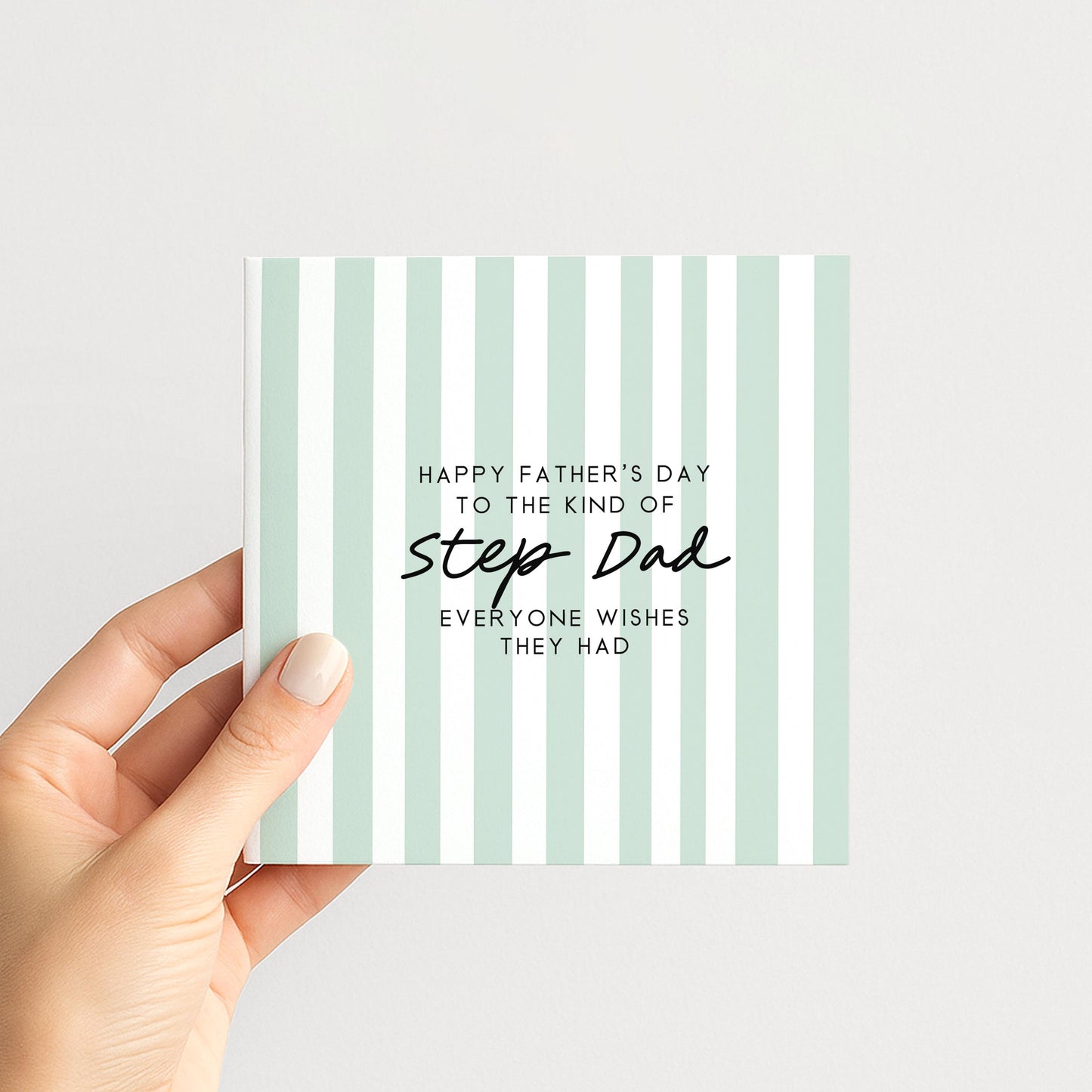 Step Dad Father’s Day Card Personalised, Fathers Day Card for Stepdad, Modern Stripe Card, Custom Step Father Card, Minimalist Design