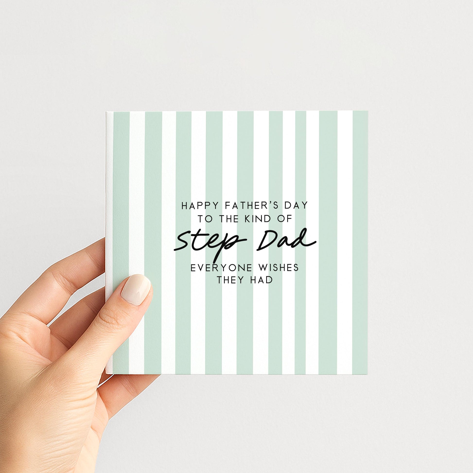 Step Dad Father’s Day Card Personalised, Fathers Day Card for Stepdad, Modern Stripe Card, Custom Step Father Card, Minimalist Design