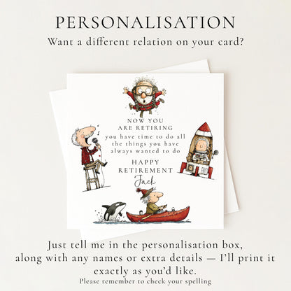 Retirement Card for Man, Funny Retirement Card, Happy Retirement Personalised Card, Adventure Retirement Card for Him