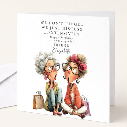 Funny Friend Birthday Card - We Don't Judge
