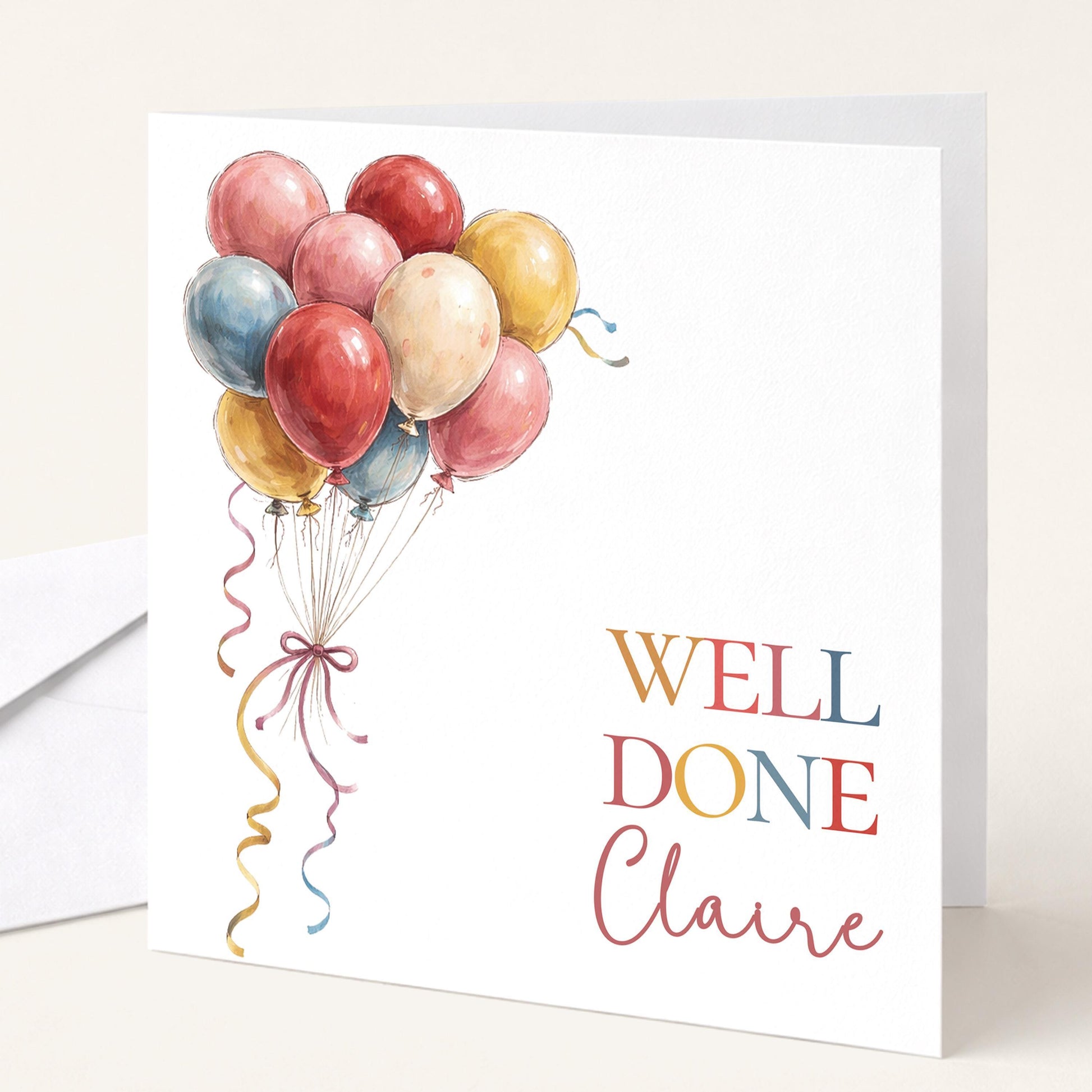 Well Done Card Personalised - Bright and Bold