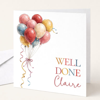 Well Done Card Personalised - Bright and Bold