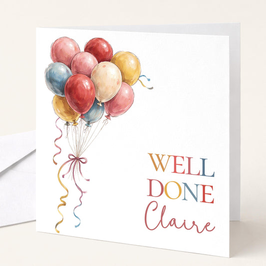 Well Done Card Personalised - Bright and Bold