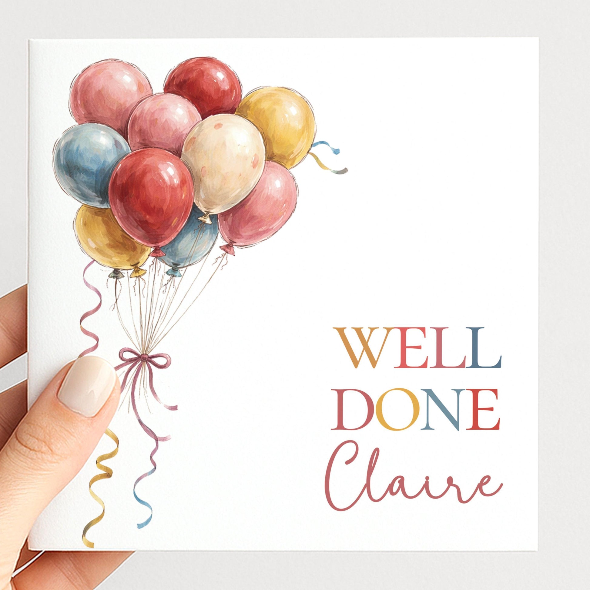 Well Done Card Personalised - Bright and Bold