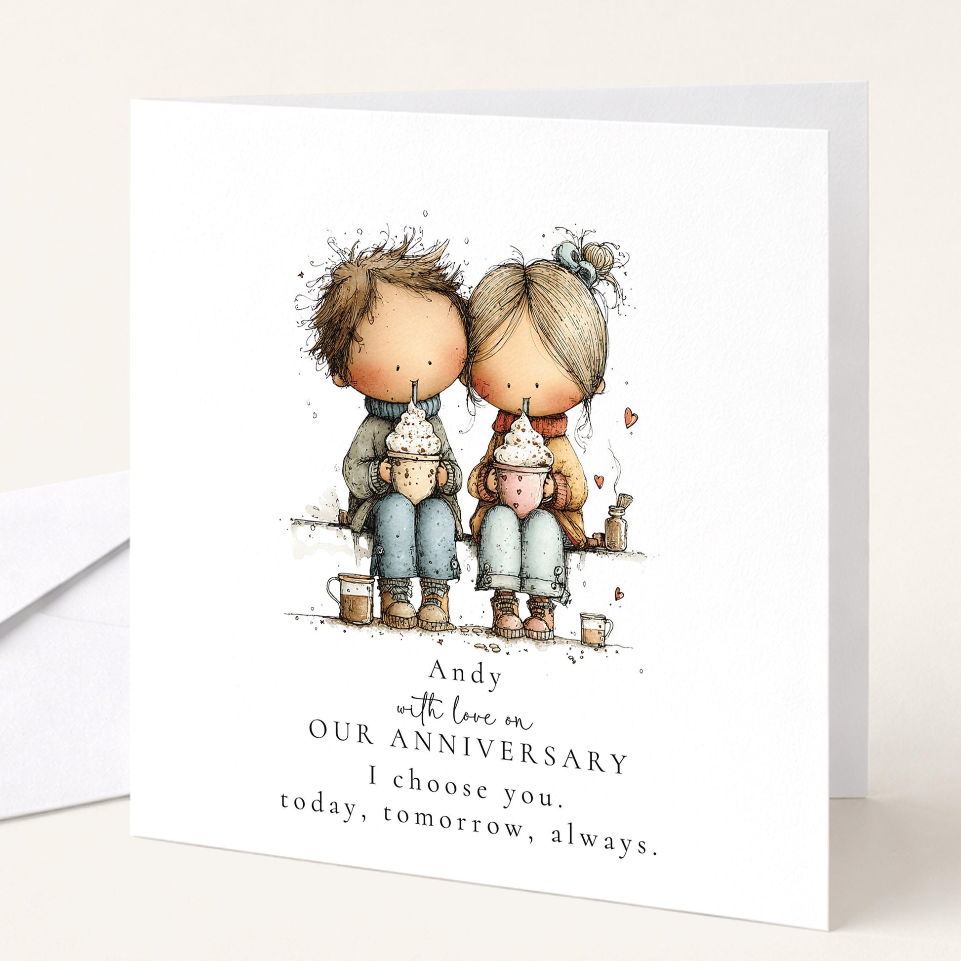 Anniversary Card Husband – Personalised Romantic Couple Love Greeting Card