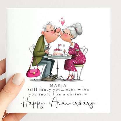 Funny Anniversary Card - Snore Like A Chainstore