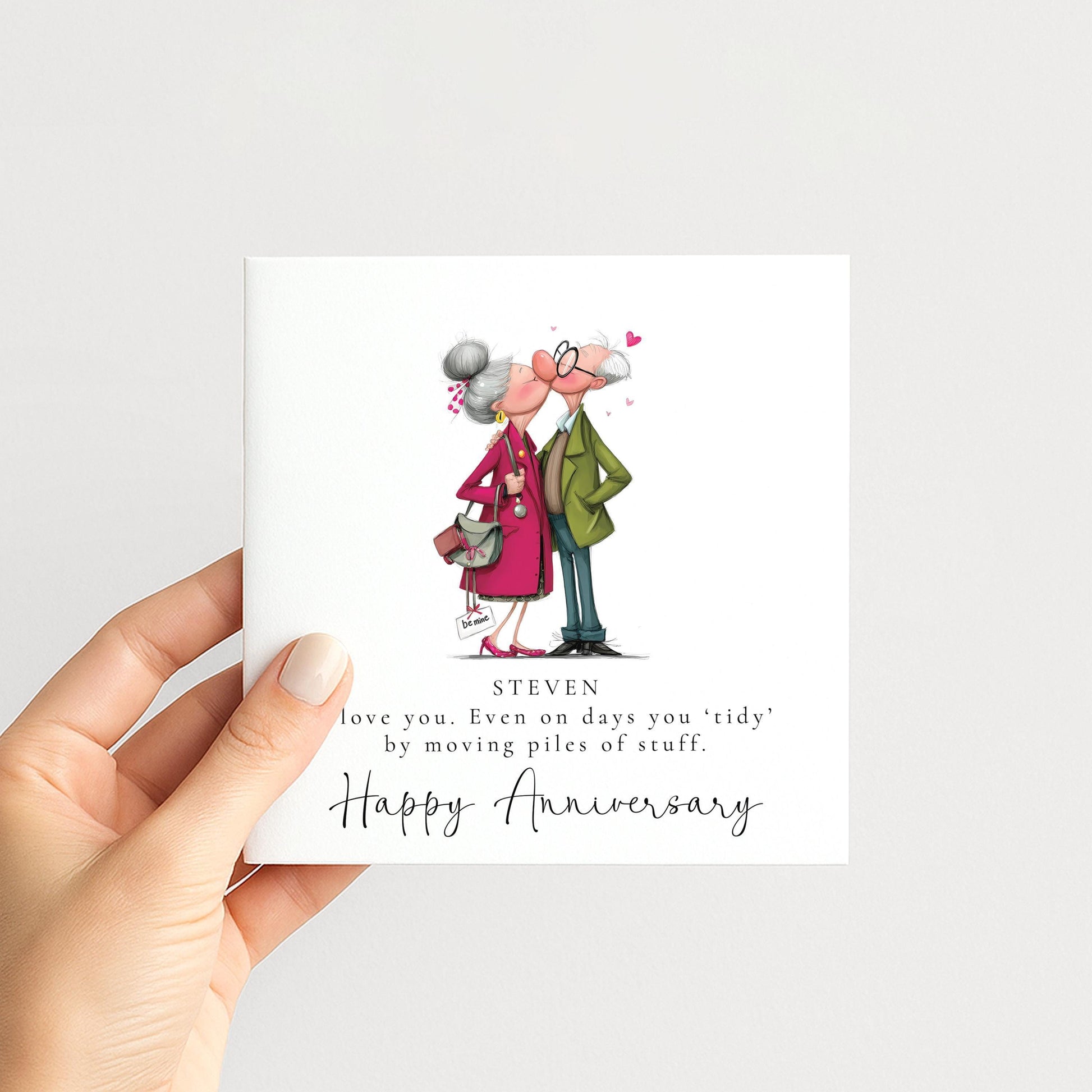 Funny Anniversary Card - Personalised Husband Greeting With Custom Message