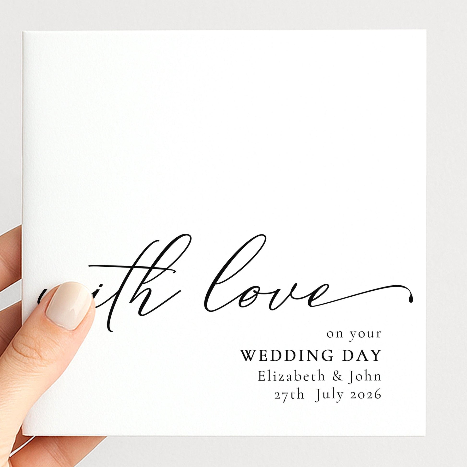 Wedding Day Card – Personalised Elegant Keepsake With Premium Matte Finish