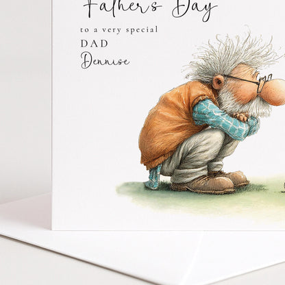 Fathers Day Card Dad Golf – Personalised Matte Finish Golf-Themed Greeting Card
