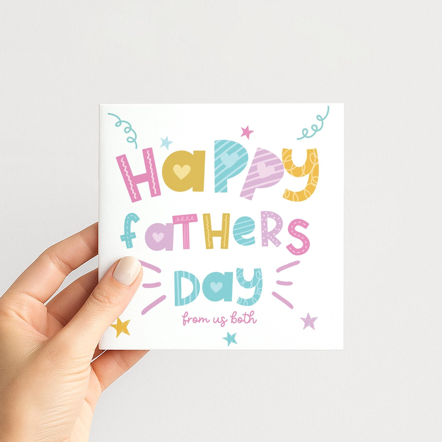 Fathers Day Card – Personalised Bright Family Greeting Card with Premium Matte Finish