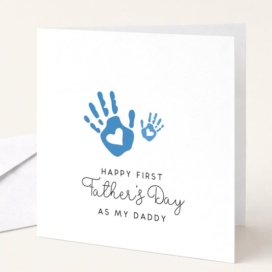 First Fathers Day Card – Personalised Handprint Keepsake For New Dad Gift